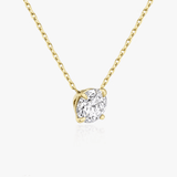 Round Solitaire 4 Prong Pendant Necklace