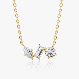 Marquise Baguette Round Diamond Necklace