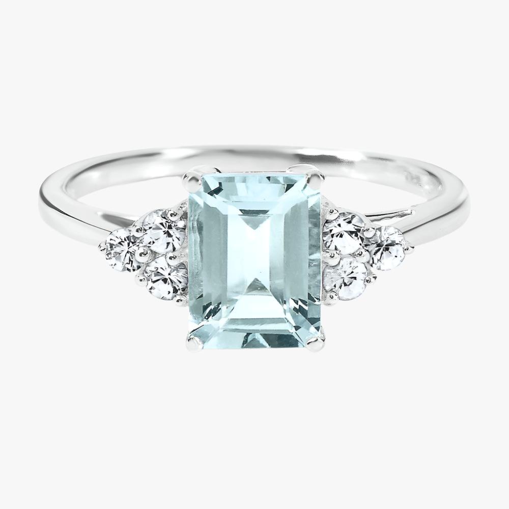 18K Aquamarine Diamond Ring - Intou