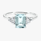 18K Aquamarine Diamond Ring - Intou