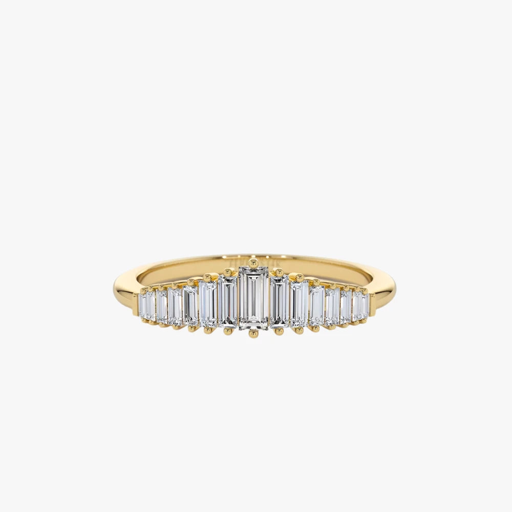 18K Baguette Diamond Tiara Ring - Intou