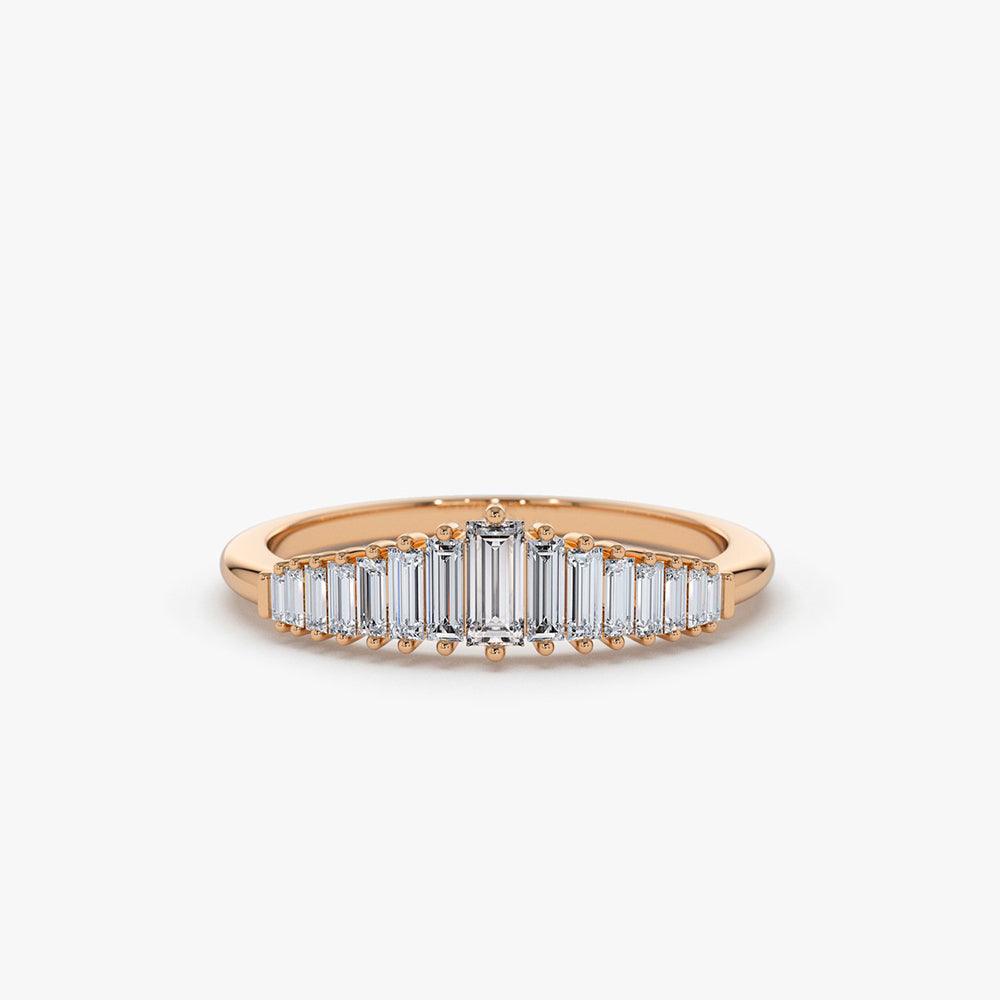 18K Baguette Diamond Tiara Ring - Intou