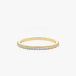 18K Gold Half Eternity Micro Pave Diamond Ring - Intou