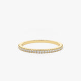 18K Gold Half Eternity Micro Pave Diamond Ring - Intou