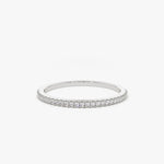 18K Gold Half Eternity Micro Pave Diamond Ring - Intou