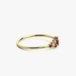 18K Gold Ruby and Diamond Cluster Ring - Intou