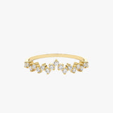 18K Gold Zig Zag Diamond Wedding Band