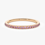 18K Half Eternity Pink Sapphire Ring - Intou