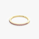 18K Half Eternity Pink Sapphire Ring - Intou