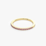 18K Half Eternity Pink Sapphire Ring - Intou