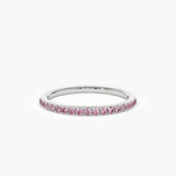 18K Half Eternity Pink Sapphire Ring - Intou