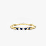 18K Petite Sapphire and Diamond Ring - Intou