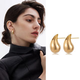 Drop Shape 14K Solid Gold Earrings