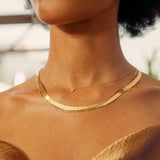 Gold Herringbone Chain Necklace