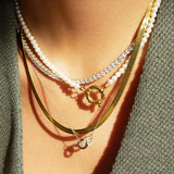 Gold Herringbone Chain Necklace