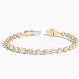 Pear Cut Bezel Lab Diamond Tennis Bracelet