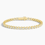 Round Cut Bezel Lab Diamond Tennis Bracelet