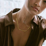 Gold Herringbone Chain Necklace