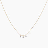 Mini Three Floating Round Cut Diamond Necklace