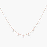 Mini Five Floating Round Cut Diamond Necklace