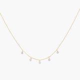 Mini Five Floating Round Cut Diamond Necklace