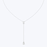 Oval and Teardrop Chain Lariat Necklace