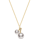 Pearl 18K Gold Diamond with Loving Cherry Necklace Pendant