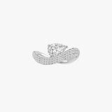 Wave Pavé Pear Diamond Ring