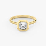 Asscher Bezel Engagement Ring - Intou