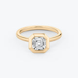 Asscher Bezel Engagement Ring - Intou