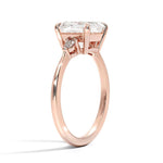 Asscher Cut Aria Three Stone Diamond Engagement Ring - Intou