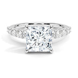 Asscher Cut Graduated Diamond Engagement Ring - Intou