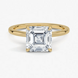 Asscher Cut Hidden Halo Diamond Engagement Ring - Intou