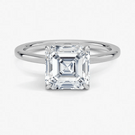 Asscher Cut Hidden Halo Diamond Engagement Ring - Intou