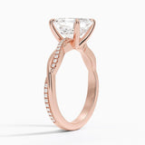 Asscher Cut Twisted Engagement Ring - Intou