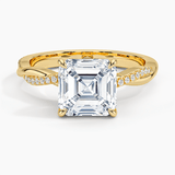 Asscher Cut Twisted Engagement Ring - Intou