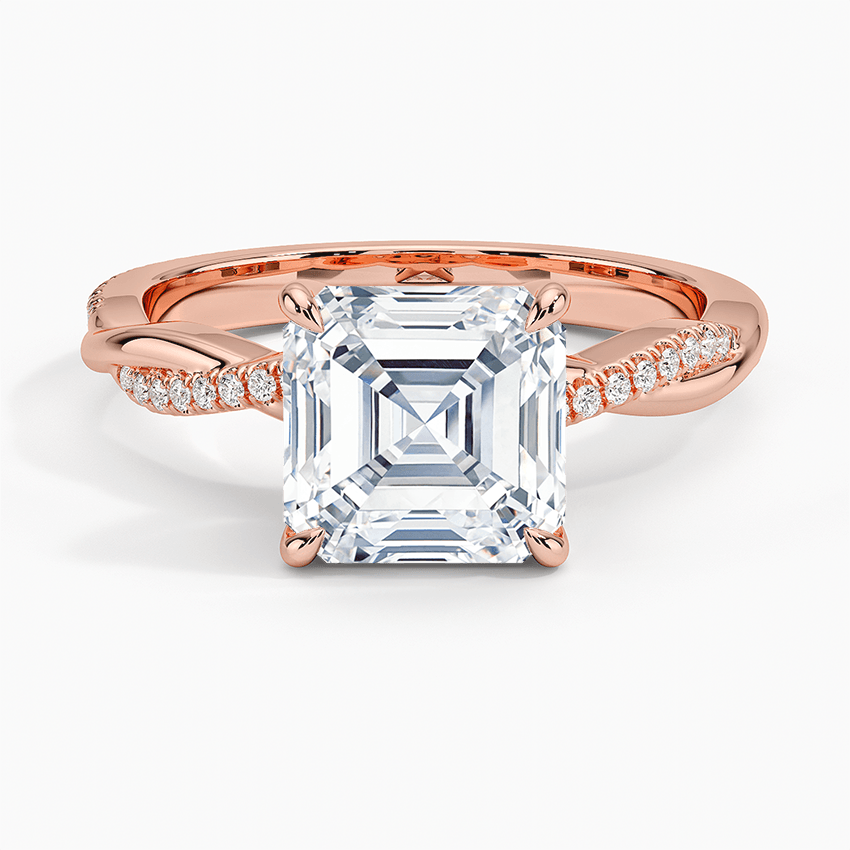 Asscher Cut Twisted Engagement Ring - Intou