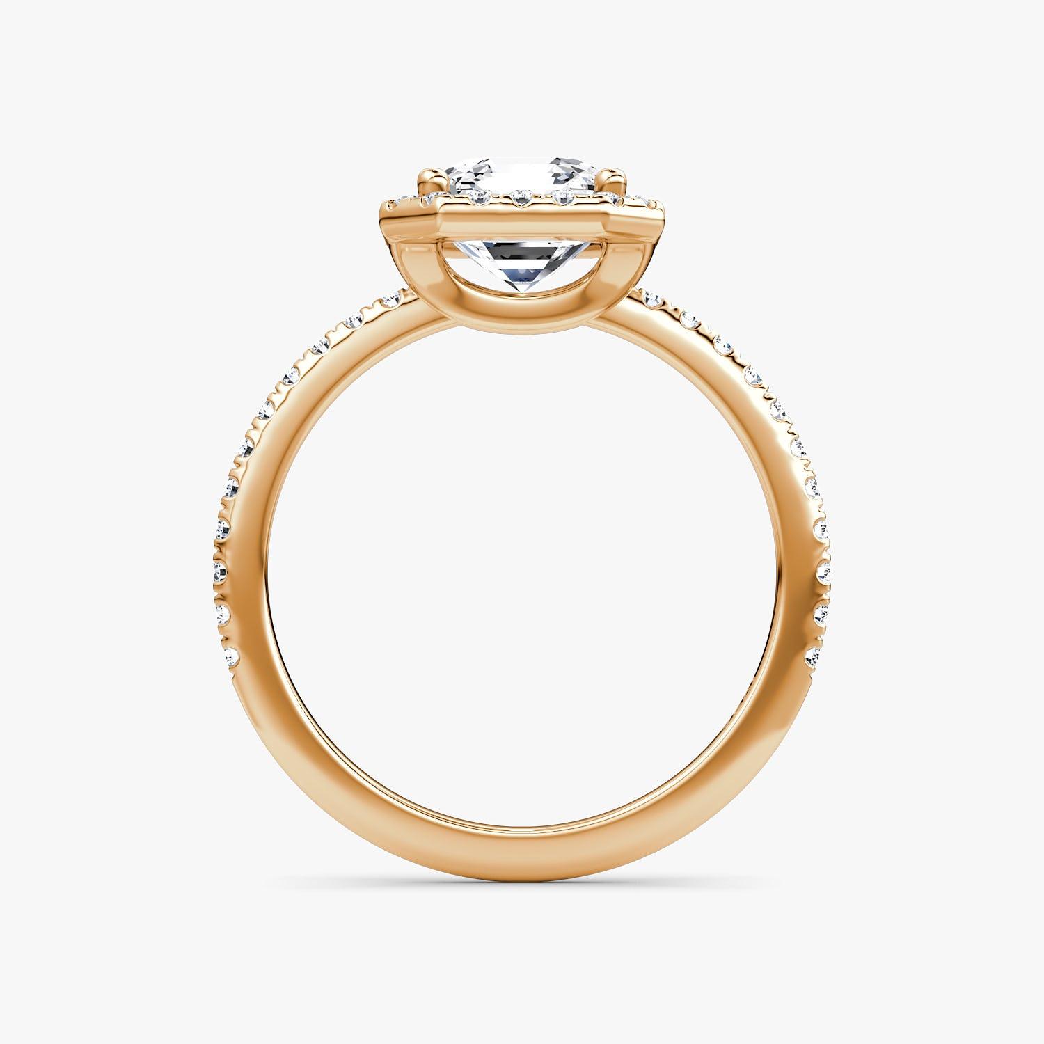 Asscher Halo Pave Engagement Ring - Intou