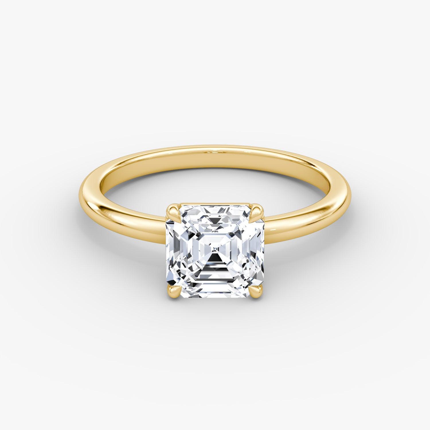 Asscher Solitaire Engagement Ring - Intou