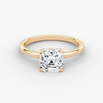 Asscher Solitaire Engagement Ring - Intou