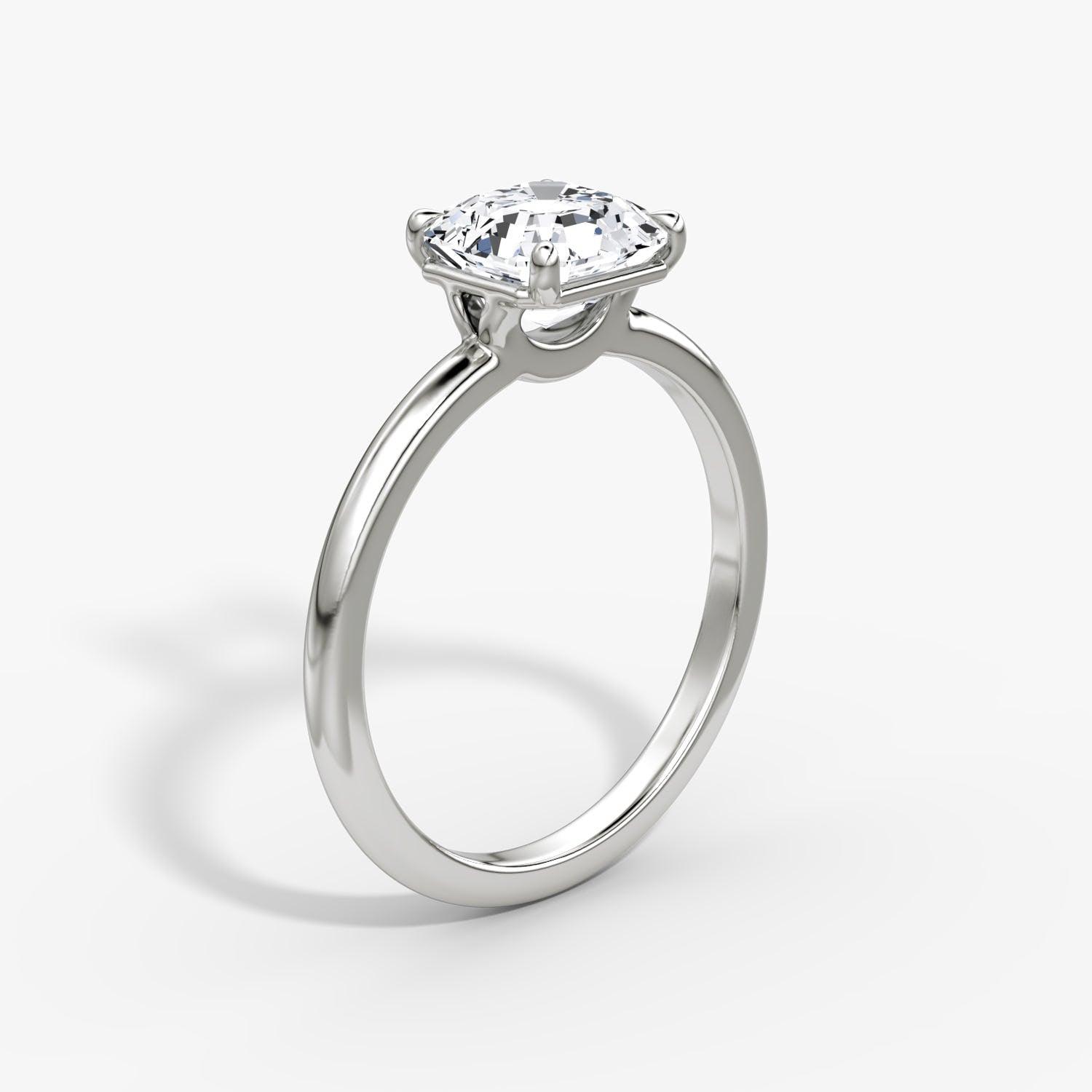 Asscher Solitaire Engagement Ring - Intou