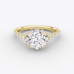 Aurora Halo Cushion Pave Engagement Ring - Intou