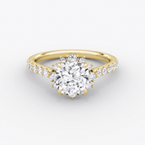 Aurora Halo Cushion Pave Engagement Ring - Intou