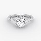 Aurora Halo Cushion Pave Engagement Ring - Intou