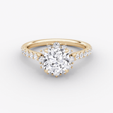 Aurora Halo Cushion Pave Engagement Ring - Intou