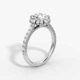 Aurora Halo Cushion Pave Engagement Ring - Intou