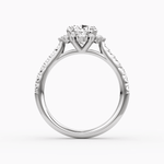 Aurora Halo Cushion Pave Engagement Ring - Intou