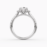 Aurora Halo Cushion Pave Engagement Ring - Intou