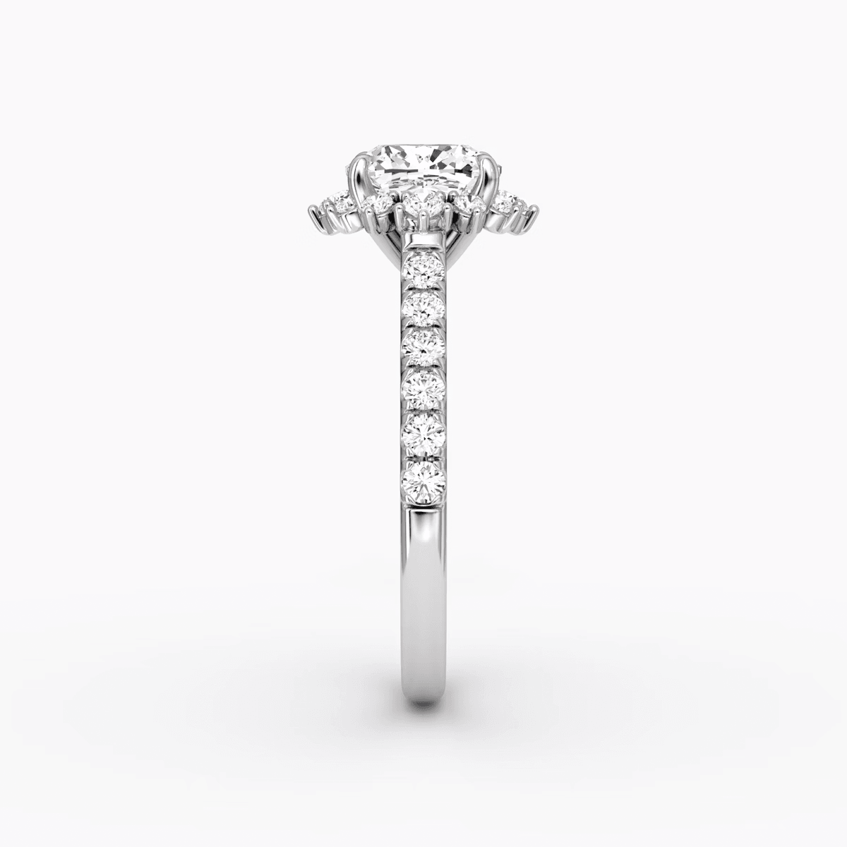 Aurora Halo Cushion Pave Engagement Ring - Intou