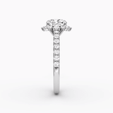 Aurora Halo Cushion Pave Engagement Ring - Intou